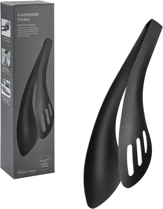 Aux Oaks Leye Sauce Scooping and Meat Gripping Sturdy Tongs - Black Boxed - 4905343014447