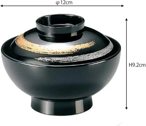 Fukui Craft Soup Bowl Black ABS 4.7 Inch Diameter 3.6 Inch Height