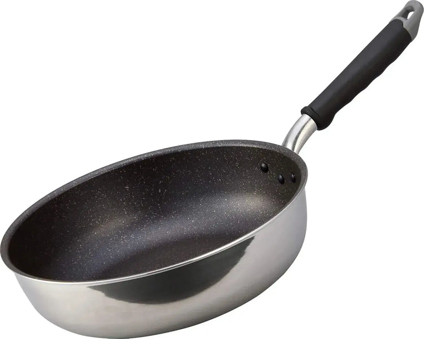 Hokuriku Aluminum Lightweight Durable Japanese Frying Pan IH Compatible - Silver Deep Fry Pan
 - 4977449042037