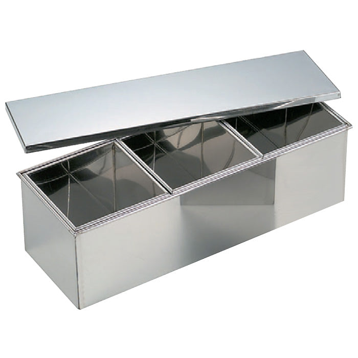 Nozaki Seisakusho Stainless Steel Yakumi Seasoning Container - 2 Compartments
