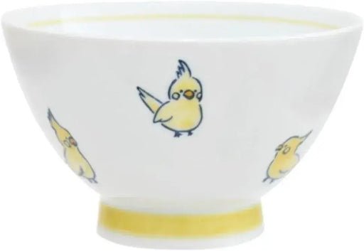 Ippinsha Corottori Cockatiel Rice Bowl Yellow 4.3 x 2.6 Inches