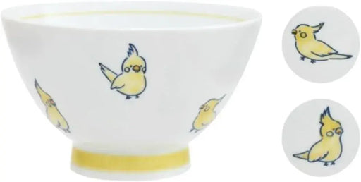 Ippinsha Corottori Cockatiel Rice Bowl Yellow 4.3 x 2.6 Inches