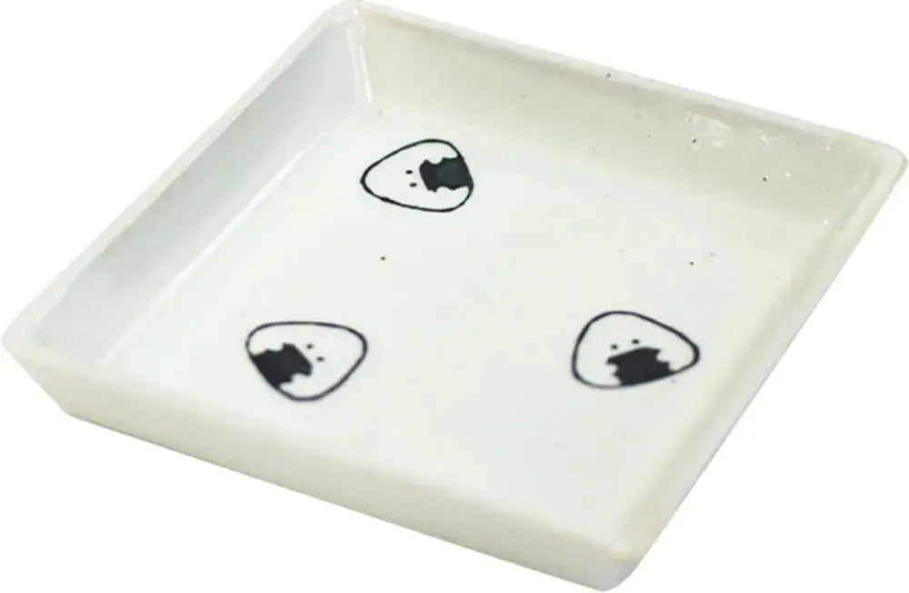 Ippinsha Gyutto Onigiri-san Dish Chopstick Rest Bean Plate Made in Japan - Square Onigiri San - 4536818470910