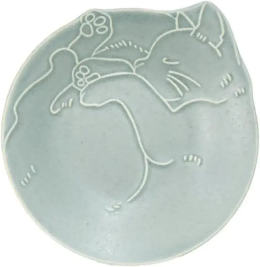 Ippinsha Miau Cat Cake Plate Mint Ceramic Cute Design