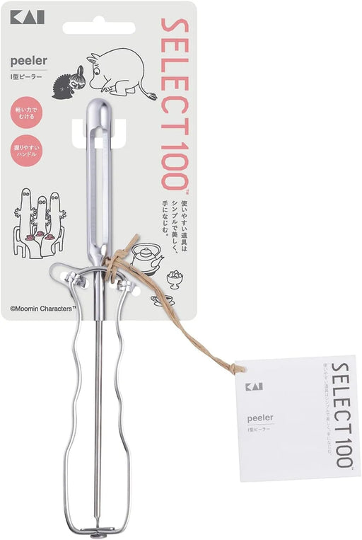 KAI Moomin I-Shaped Stainless Steel Peeler Dishwasher Safe