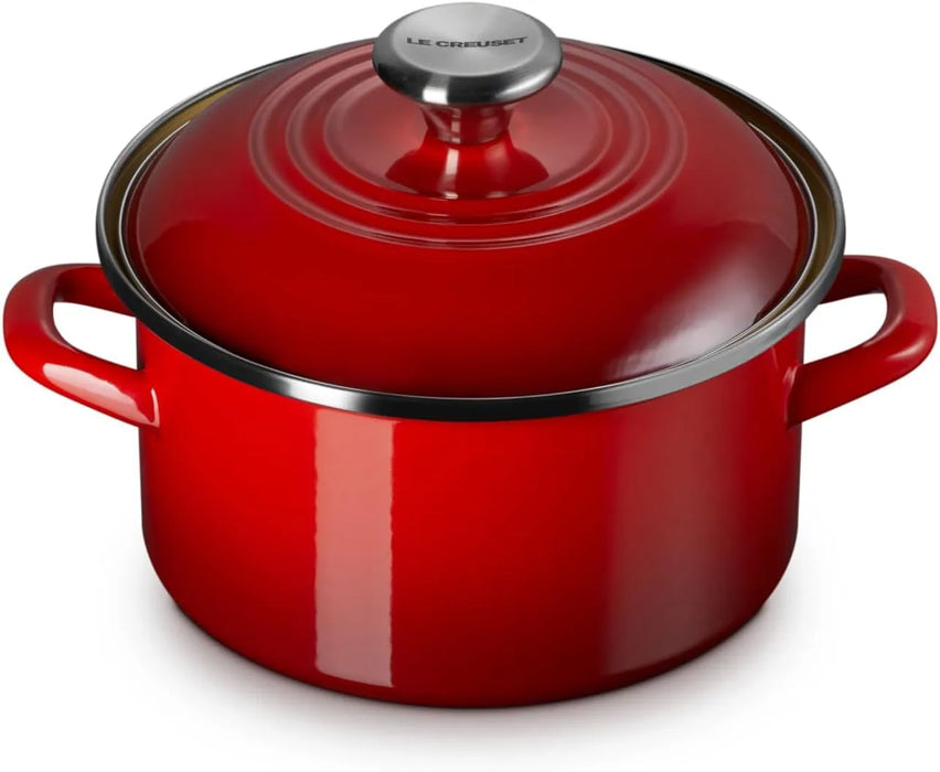 Le Creuset Enameled Steel Petite Stockpot 3.8 Quart Sea Salt Le Creuset - Cerise 3.6L
 - 0630870349895
