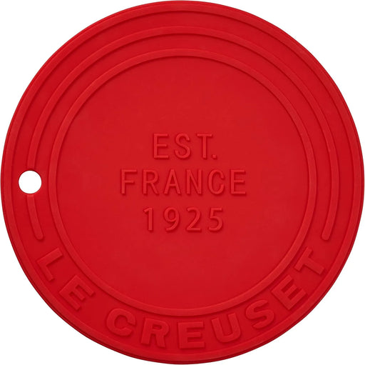 Le Creuset Silicone Trivet Cherry Red Heat and Cold Resistant with Hook Storage Le Creuset