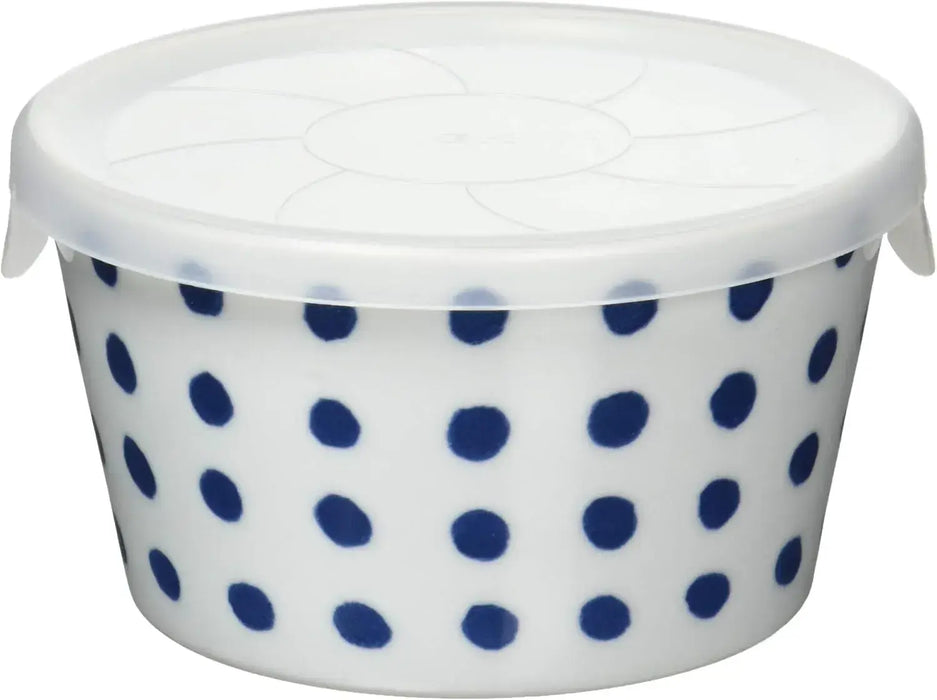 Saikai Pottery Hasami Ware Indigo Japan Range Pack with Lid Medium Bowl - Bean Squeezer 11cm - 4965451428697