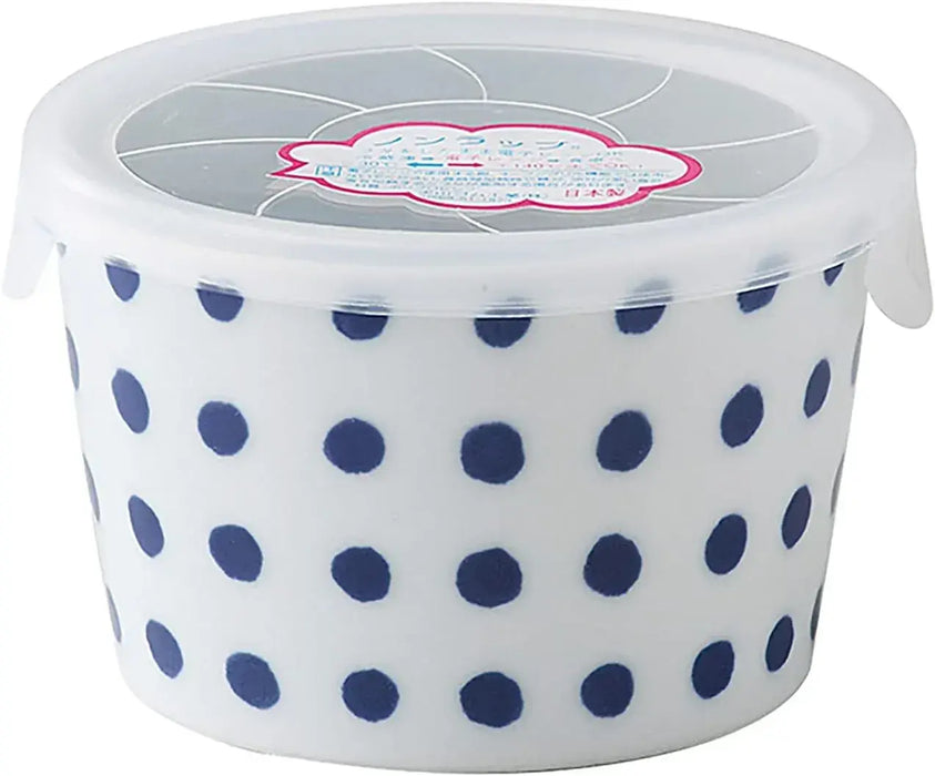 Saikai Pottery Hasami Ware Indigo Japan Range Pack with Lid Medium Bowl - Bean Squeezer 3.3 Inch - 4965451425672