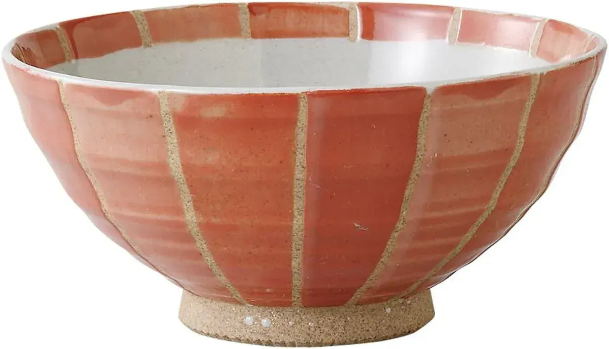 Saikai Pottery Tokusakusa Rice Bowl Ceramic Tableware - Red - 4965451663821