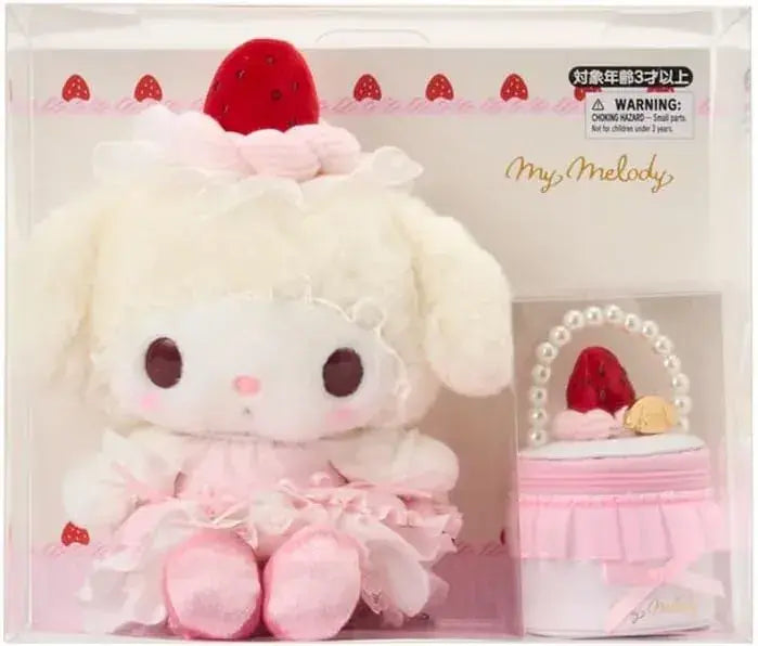 Sanrio Cinnamon Roll Strawberry Whipped Cake Mug - My Melody Plush & Case Set - 4550624224703