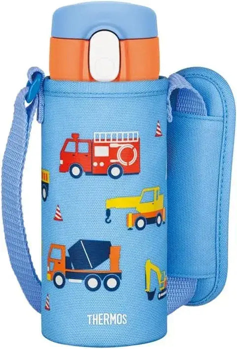 Thermos Vacuum Insulated Straw Bottle for Children Commuting - Blue 410ml - 4562344402064