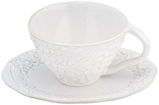 Aito Lien Coffee Cup & Saucer 330ml White Mino Ware Japan 267841-Kiichin - The #1 Place for Japanese Goods in Your Hand!