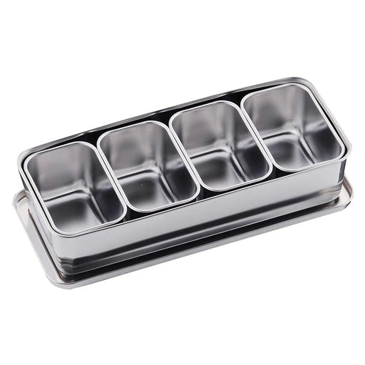 Premium 4-Compartment Stainless Steel Yakumi Seasoning Container by Clover-Kiichin - The #1 Place for Japanese Goods in Your Hand!