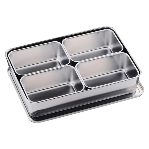 Premium Stainless Steel Yakumi Seasoning Container - 4 Compartments, Medium Size-Kiichin - The #1 Place for Japanese Goods in Your Hand!