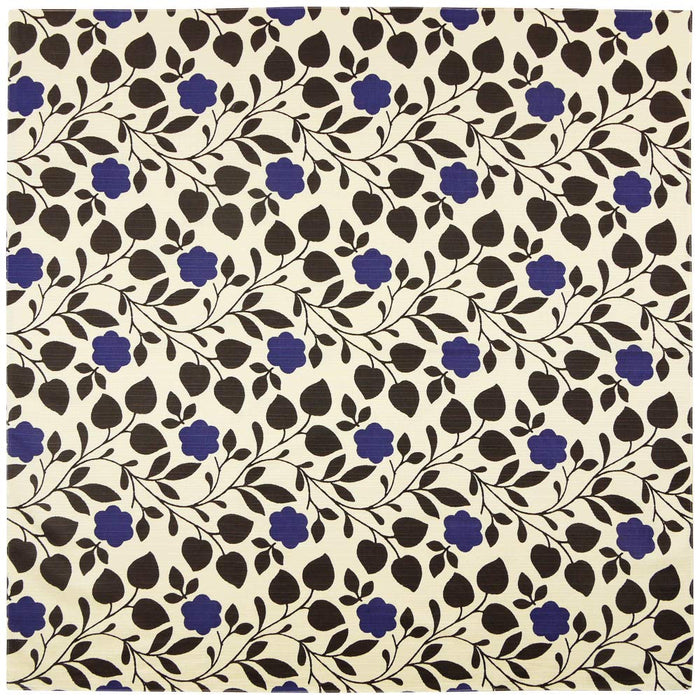 Hama Pattern Furoshiki Cloth - 90Cm Japan, Blue Flower Leaf-Kiichin - The #1 Place for Japanese Goods in Your Hand!
