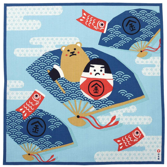 Blue Kintaro Daruma Furoshiki - 50cm Japanese Cloth-Kiichin - The #1 Place for Japanese Goods in Your Hand!