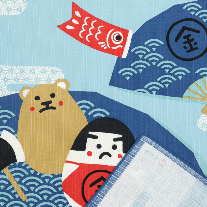 Blue Kintaro Daruma Furoshiki - 50cm Japanese Cloth-Kiichin - The #1 Place for Japanese Goods in Your Hand!