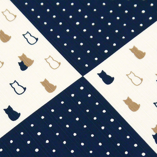 Hama Pattern Japanese Wrapping Cloth - 50cm Cat Navy Blue-Kiichin - The #1 Place for Japanese Goods in Your Hand!