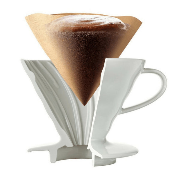 Hario V60 Arita Porcelain Handcrafted Pour Over Coffee Dripper (1-4 Cups) with Scoop-Kiichin - The #1 Place for Japanese Goods in Your Hand!