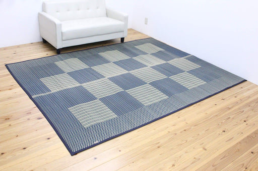 Ikehiko Corp Japan Rug Carpet Rush Tatami Mat Square F Light Blue - User-Friendly Flooring Solution-Kiichin - The #1 Place for Japanese Goods in Your Hand!