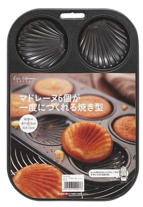 Kai Corp Madeleine Mold 6pcs DL6172-Kiichin - The #1 Place for Japanese Goods in Your Hand!