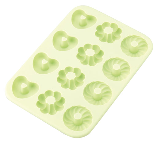 Kai Dl6248 Silicone Donut 12pcs Heat Resistant Ponde Wave Heart-Kiichin - The #1 Place for Japanese Goods in Your Hand!