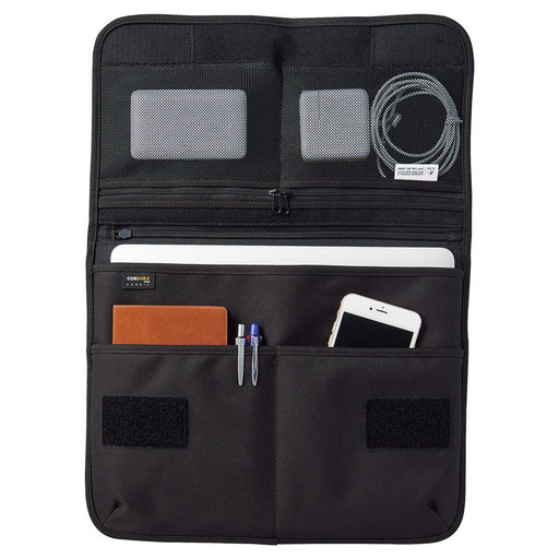Lihit Lab Cordura Flat Pouch L Black A7768-24 - Premium Japanese-Made Organizer-Kiichin - The #1 Place for Japanese Goods in Your Hand!