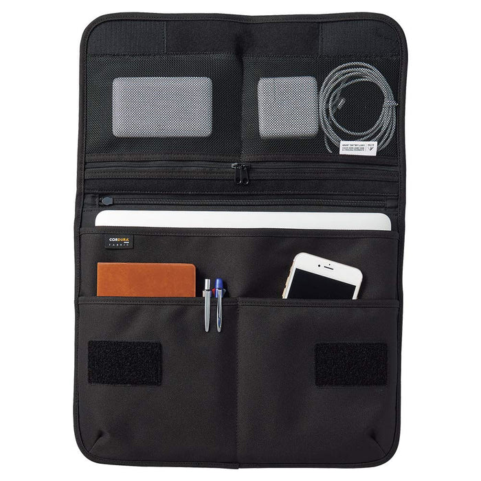 Lihit Lab Navy Cordura Flat Pouch A7768-11 - Japanese-Made Compact Storage-Kiichin - The #1 Place for Japanese Goods in Your Hand!