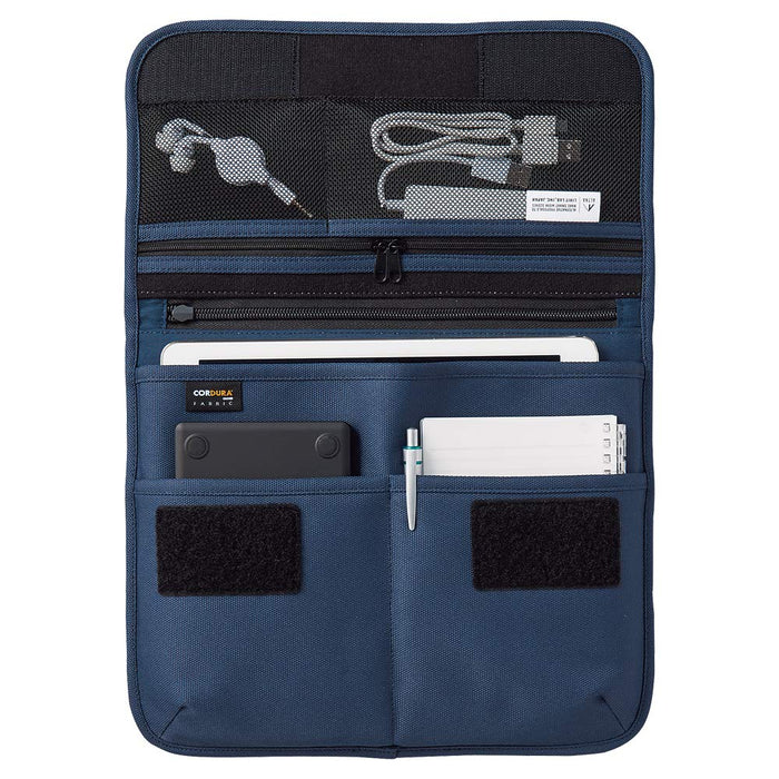 Lihit Lab Cordura Flat Pouch M Black A7767-24 - Premium Quality Organizer-Kiichin - The #1 Place for Japanese Goods in Your Hand!