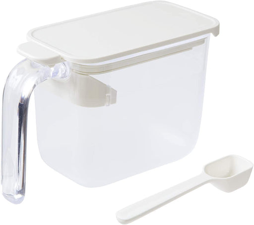 Marna White Seasoning Pot with Spoon - Salt and Sugar Container (Japan)-Kiichin - The #1 Place for Japanese Goods in Your Hand!