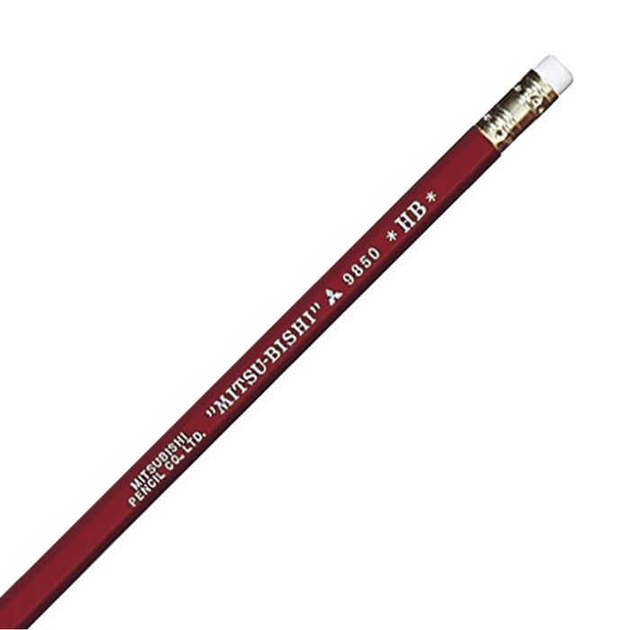 Mitsubishi Pencil 9850 HB with Eraser - 1 Dozen-Kiichin - The #1 Place for Japanese Goods in Your Hand!
