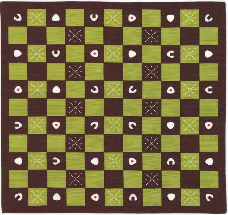 Miyamoto-Towel Furoshiki Lunch Cloth - Japanese Pattern Okami'S 50X50Cm Checkered Rice Ball-Kiichin - The #1 Place for Japanese Goods in Your Hand!