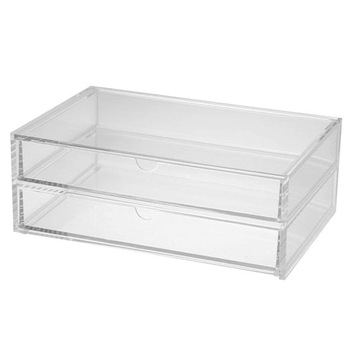 Mujirushi Ryohin 82998290 Acrylic Case 2-Tier Drawer with Lid - 25.5x17x9.5cm-Kiichin - The #1 Place for Japanese Goods in Your Hand!