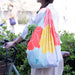 Musubi Furoshiki 100Cm - Japanese Hime Musubi Aqua Drop Adeline Klam Peony Orange - Water Repellent-Kiichin - The #1 Place for Japanese Goods in Your Hand!