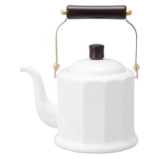 Noda Horo White Classic Kettle - Induction Enamelware-Kiichin - The #1 Place for Japanese Goods in Your Hand!
