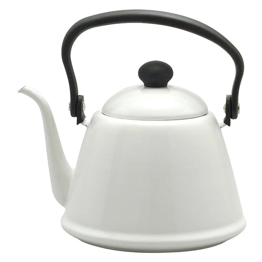 Noda Horo 2L White Enamelware Induction Pour Over Kettle-Kiichin - The #1 Place for Japanese Goods in Your Hand!