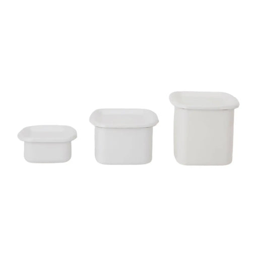 Noda Horo Enamel Square Food Containers with Lid - Small Size-Kiichin - The #1 Place for Japanese Goods in Your Hand!
