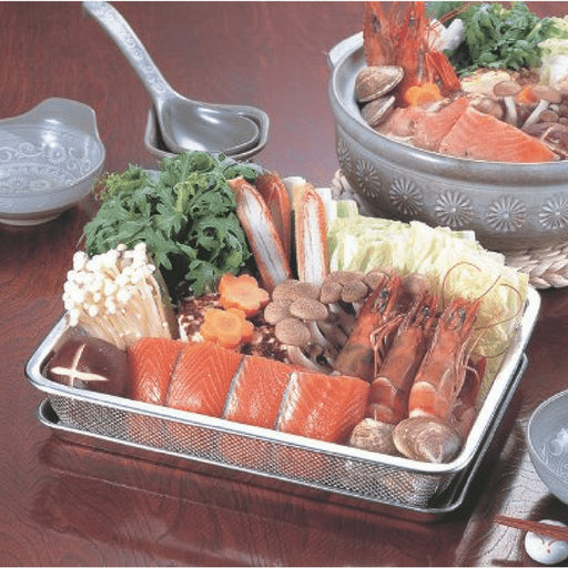 Shinetsu Works Japan Stainless Steel Rectangular Deep Mesh Colander 6.5 Mesh No.10 - 355X270mm-Kiichin - The #1 Place for Japanese Goods in Your Hand!