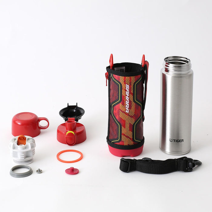 Tiger Thermos 500ml 2Way SS Bottle w/Pouch Sahara Red MBO-G050-R-Kiichin - The #1 Place for Japanese Goods in Your Hand!