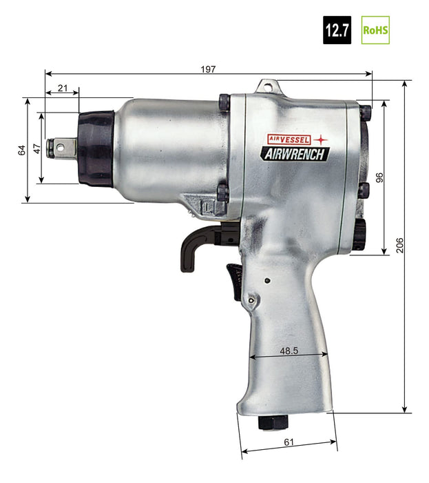 Vessel GT-P14J Air Impact Wrench Single Hammer-Kiichin - The #1 Place for Japanese Goods in Your Hand!