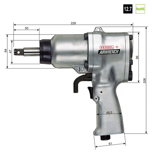 Vessel GT-P14JL Air Impact Wrench Single Hammer-Kiichin - The #1 Place for Japanese Goods in Your Hand!