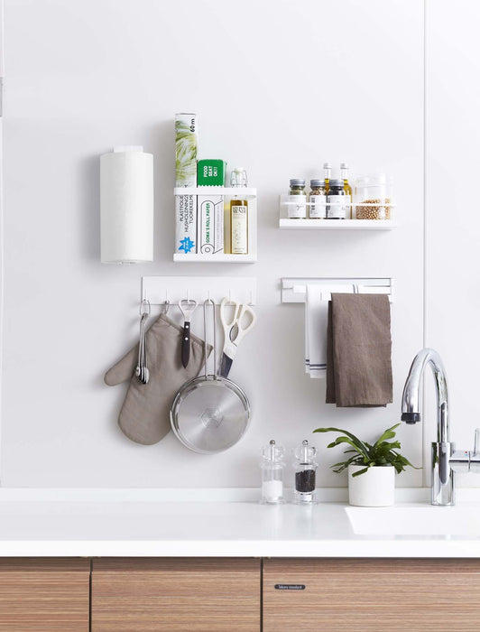 Yamazaki Industrial White Magnet Dish Hanger - Kitchen Storage-Kiichin - The #1 Place for Japanese Goods in Your Hand!
