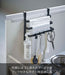 Yamazaki 5028 Garbage Bag Holder with Towel Hanger - Black - 2-Way Height Adjustable Door Storage with Hooks-Kiichin - The #1 Place for Japanese Goods in Your Hand!