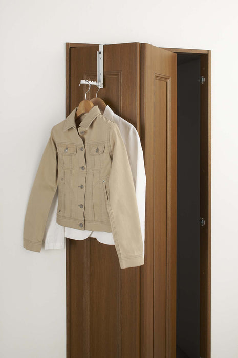 Yamazaki Industrial Smart White Folding Door Hanger - 2X7 to 20.5X20Cm-Kiichin - The #1 Place for Japanese Goods in Your Hand!