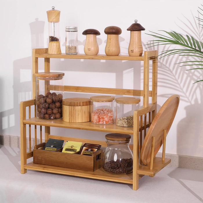 Good Wood Workshop Yoshiki Bamboo Kitchen Storage Shelf Rack-Kiichin - The #1 Place for Japanese Goods in Your Hand!