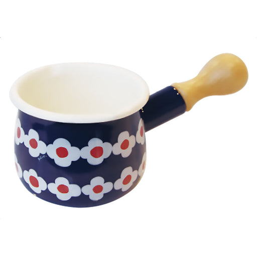 Yutaka Horo Ohana Navy Enameled Petit Milk Pan-Kiichin - The #1 Place for Japanese Goods in Your Hand!