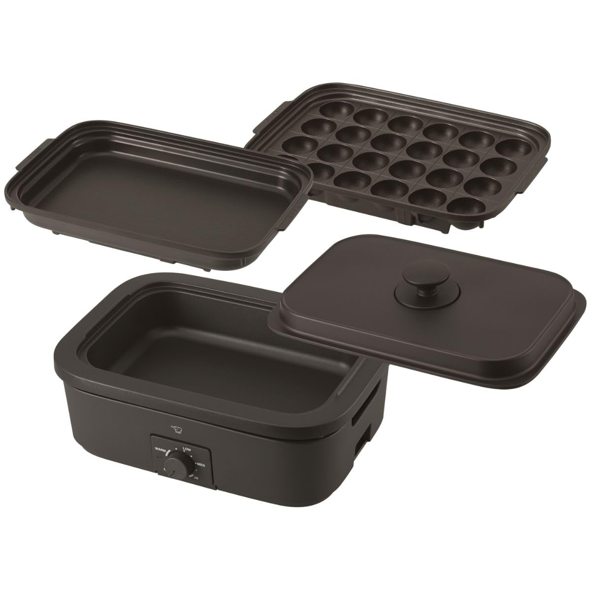 Zojirushi EJ-DE30-BA 3pc Deep Pot Flat Plate Takoyaki Plate